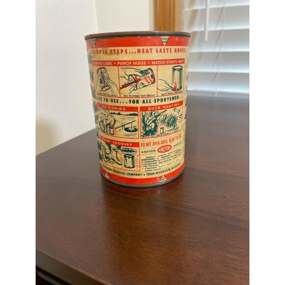 Vintage Kingsford Hunters Heater Smokeless & Odorless Camping Tin Can - Picture 3 of 7